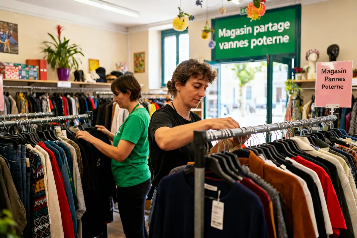 Magasin Partage Vannes poterne friperie associative solidaire et circulaire : Prix cassés et engagement